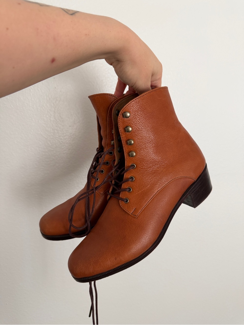 Christy Dawn Dawn Lace-Up Leather Ankle Boots - Picture 2 of 8